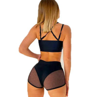 Ensemble Pole Dance NITI Panthera - Haut + Short en résille noire