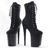 Bottines pole dance plateforme 20 cm noir mat Appolonia™ – vue de face