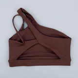 Brassière pole dance asymétrique VYBE™ chocolat