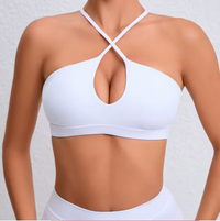 Brassière pole dance blanche bretelles croisées X entraînement – VYBE™