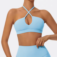 Brassière pole dance nylon spandex bleu ciel maintien figures extension – VYBE™