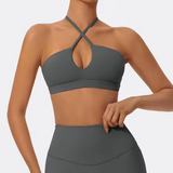 Brassière pole dance nylon spandex gris maintien figures extension – VYBE™