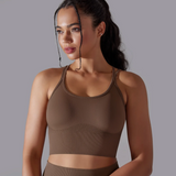 Crop top pole dance brun -  Cléopatra by Liraï