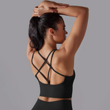 Crop top pole dance noir vue de dos -  Cléopatra by Liraï