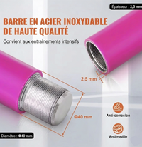 Détail construction acier inoxydable barre pole dance Q&G Dualmode – paroi 2,5mm anticorrosion