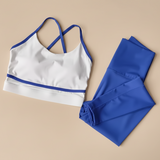 Ensemble Pole Dance Contrast Flow bleu et blanc – VYBE™