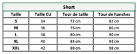 Guide des tailles SHORT POLE DANCE NATIV - LIRAÏ ™