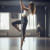 Legging pole dance noir Niti avec barre de pole dance