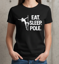 T-shirt Eat Sleep Pole Noir 